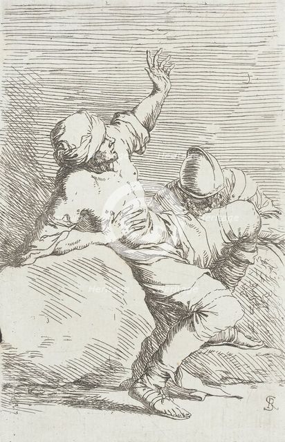 Figurine: Turbaned Man Bending Back with Raised Arms, between circa 1656 and circa 1657. Creator: Salvator Rosa.