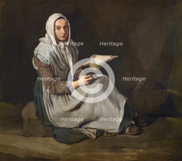 Filatrice (Spinner), ca 1730. Creator: Ceruti, Giacomo Antonio (1698-1767).