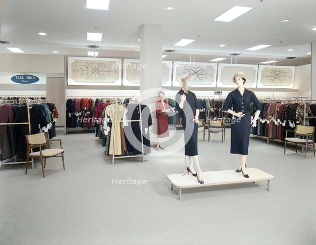 Filene's, business in North Shore Shopping Center, Peabody, Massachusetts, 1957. Creator: Gottscho-Schleisner, Inc.