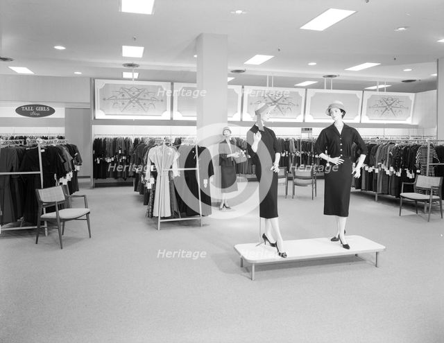 Filene's, business in North Shore Shopping Center, Peabody, Massachusetts, 1957. Creator: Gottscho-Schleisner, Inc.