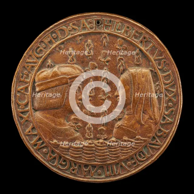 Filiberto II le Beau (the Fair), 1480-1504, 8th Duke of Savoy 1497, and Margaret...[obverse], 1502. Creator: Jean Marende.