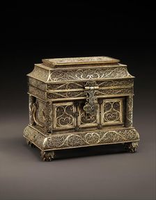 Filigree Casket with Sliding Top, India, 17th century. Creator: Unknown