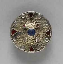 Filigree Disk Brooch with Central Boss, late 600s. Creator: Unknown
