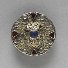Filigree Disk Brooch with Central Boss, late 600s. Creator: Unknown