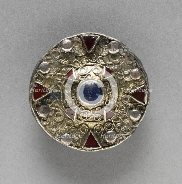 Filigree Disk Brooch with Central Boss, late 600s. Creator: Unknown.