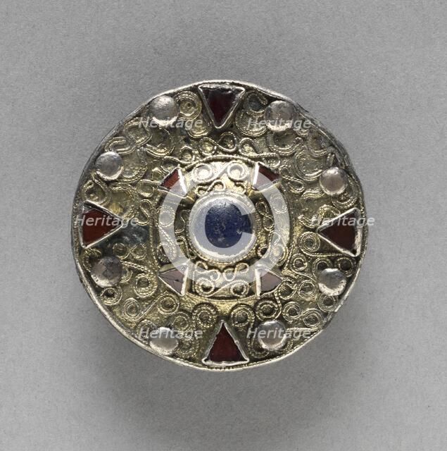 Filigree Disk Brooch with Central Boss, late 600s. Creator: Unknown.