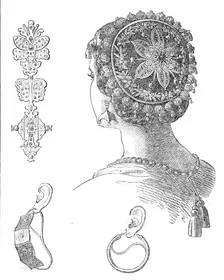 Filigree ornaments at the Florence Exhibition - from a drawing by M. Mariani, 1861. Creator: Unknown