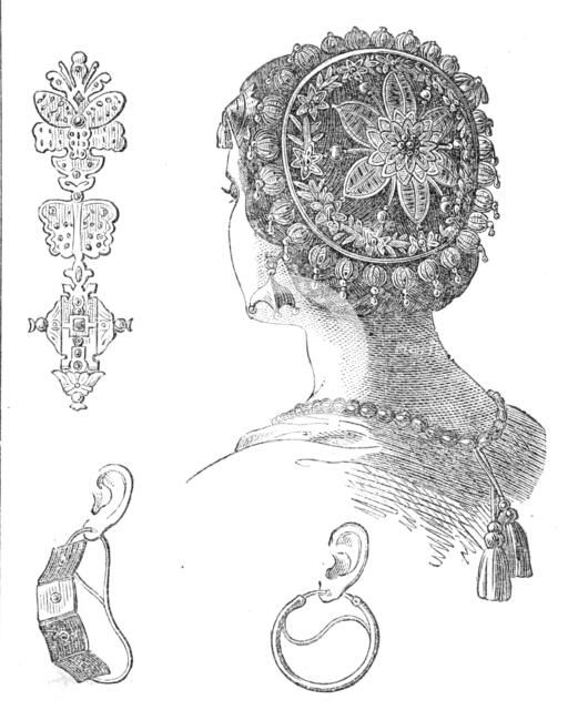 Filigree ornaments at the Florence Exhibition - from a drawing by M. Mariani, 1861. Creator: Unknown.