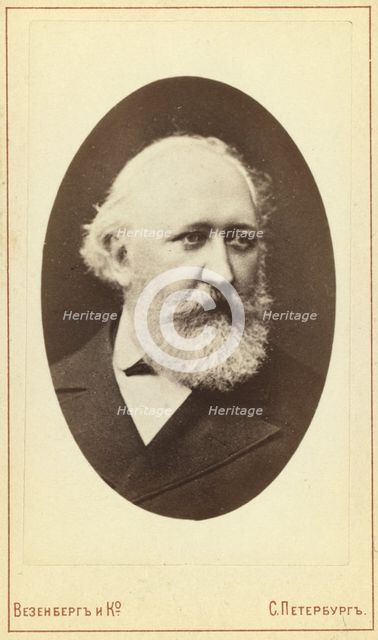 Filipp Vasilevich Ovsiannikov, head-and-shoulders portrait, facing..., between 1880 and 1886. Creator: Unknown.