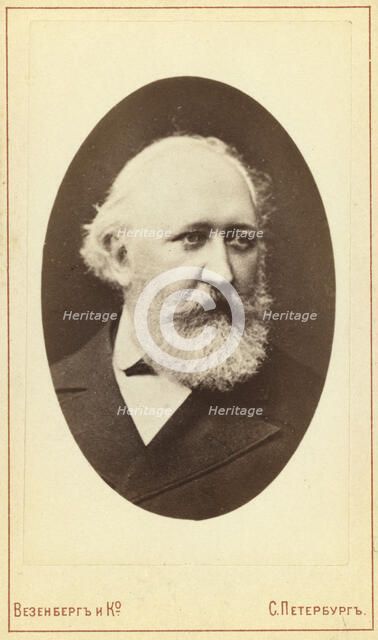 Filipp Vasilevich Ovsiannikov, head-and-shoulders portrait, facing..., between 1880 and 1886. Creator: Unknown.