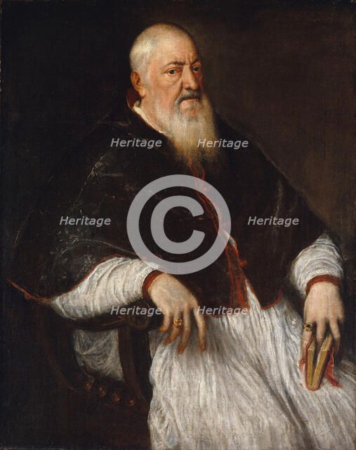 Filippo Archinto (born about 1500, died 1558), Archbishop of Milan, mid-1550s. Creator: Titian.