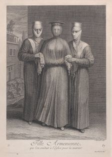 Fille Armenienne, que l'on conduit à l'Eglise pour la marier, 1714-15. Creator: Unknown