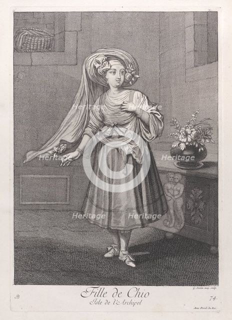 Fille de Chio, Isle de l'Archipel, 1714-15. Creator: Unknown.