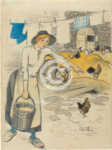 Fille de Ferme, 1896. Creator: Theophile Alexandre Steinlen.