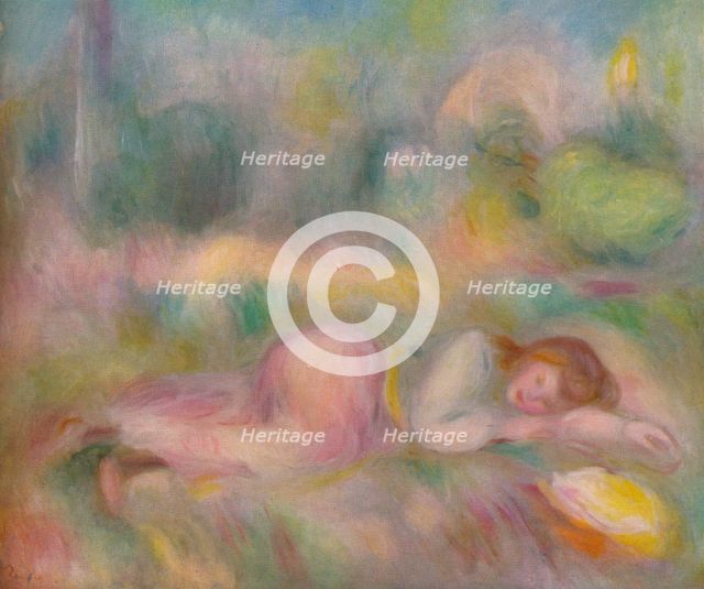 'Fille etendue dans l'herbe', c1890. Artist: Pierre-Auguste Renoir.
