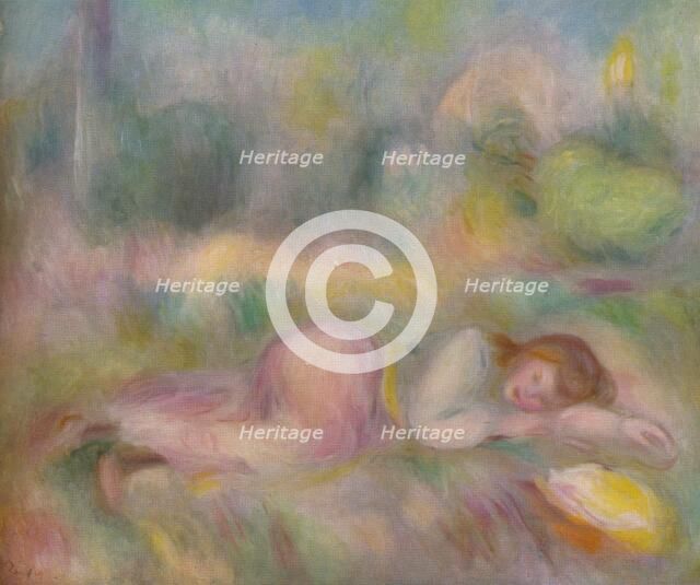 'Fille etendue dans l'herbe', c1890. Artist: Pierre-Auguste Renoir.
