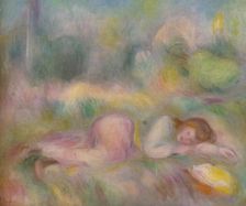 Fille etendue dans l'herbe c1890. Artist: Pierre-Auguste Renoir