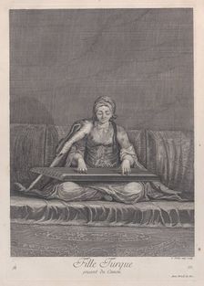 Fille Turque, jouant du Canon, 1714-15. Creator: Unknown