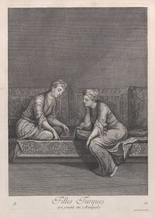 Filles Turques, qui jouent au Mangala, 1714-15. Creator: Unknown