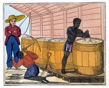 Filling and Heading Casks 1826. Artist: Amelia Alderson Opie