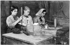 Filling cartridges with dynamite powder at Isleten, near Fluelen, Switzerland, 1893