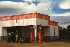 Filling station and garage at Pie Town, New Mexico, 1940. Creator: Russell Lee