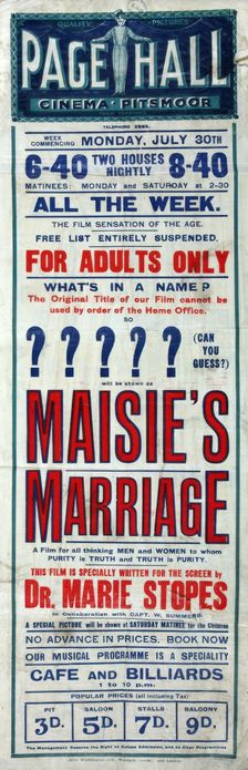 Film poster for Maisie's Marriage, 1923. Creator: Unknown