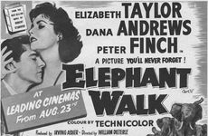 Film promo for Elephant Walk, starring Elizabeth Taylor, Dana Andrews and Peter Finch, 1954. Artist: Unknown