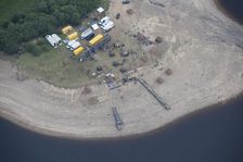 Film set for the television production of Beowulf Derwent Reservoir, Northumberland, 2015. Artist: Dave MacLeod