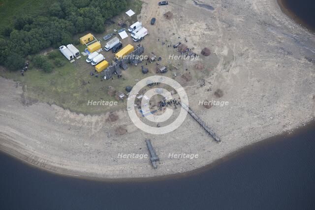 Film set for the television production of 'Beowulf', Derwent Reservoir, Northumberland, 2015. Artist: Dave MacLeod.