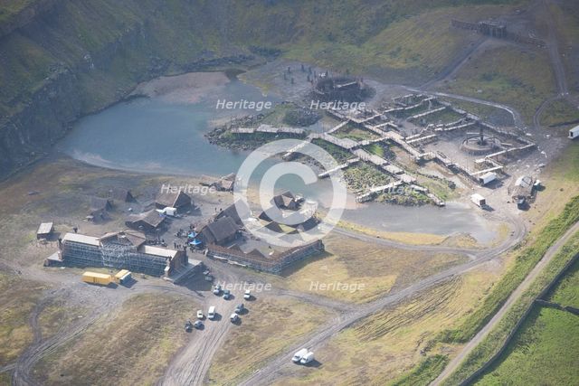 Film set for the Beowulf television series, County Durham, 2015. Creator: Dave MacLeod.