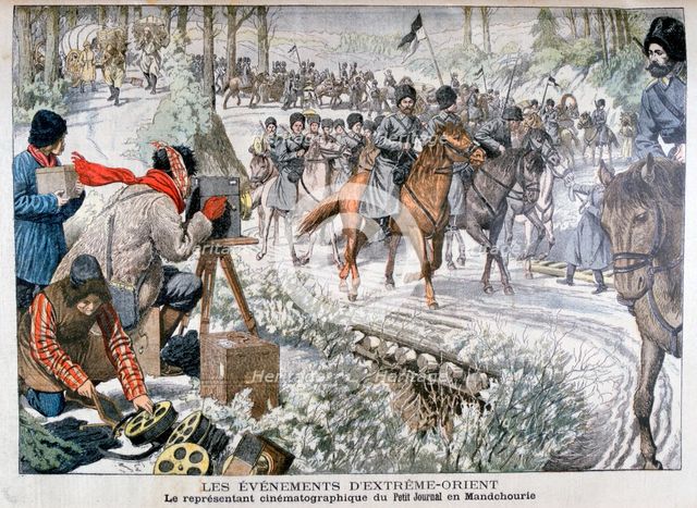 Filming in Manchuria during the Russo-Japanese War, 1904. Artist: Unknown