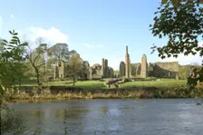Finchale Priory, Durham, from the River Wear, 1999. Artist: J Bailey