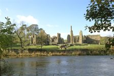 Finchale Priory, Durham, from the River Wear, 1999. Artist: J Bailey