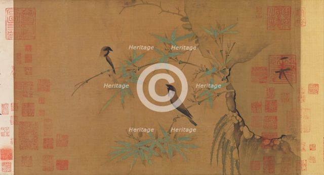 Finches and bamboo, early 12th century. Creator: Emperor Huizong.
