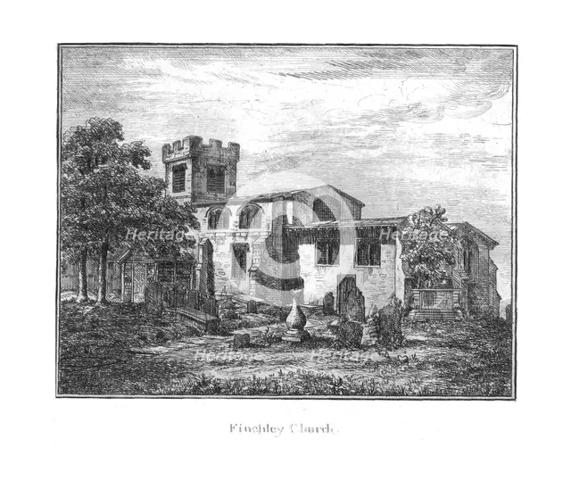 'Finchley Church', 18th century. Artist: Unknown.
