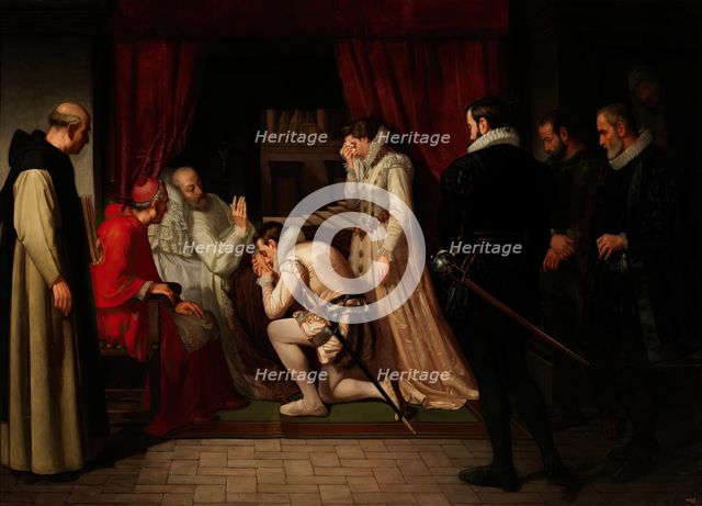 Final Moments of Philip II, 1864. Creator: Francisco Jover y Casanova.
