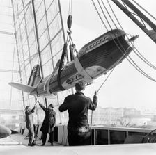 Final site preparations for the Festival of Britain, London, 1951. Creator: Henry Grant