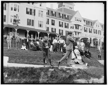 Final round for Stickney Cup, Graham driving, Mount Pleasant golf links, White Mountains, c1890-1901 Creator: Unknown