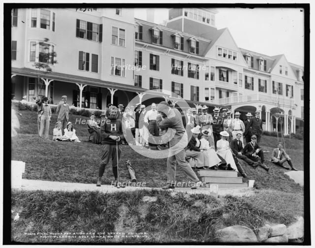Final round for Stickney Cup, Graham driving, Mount Pleasant golf links, White Mountains, c1890-1901 Creator: Unknown.