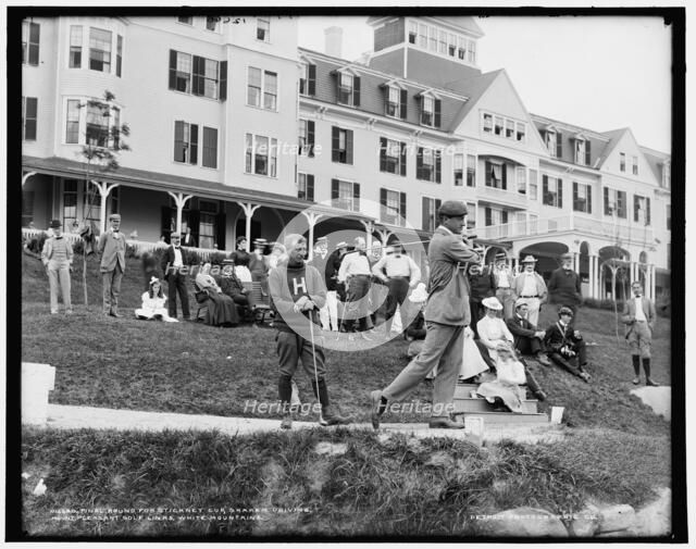 Final round for Stickney Cup, Graham driving, Mount Pleasant golf links, White Mountains, c1890-1901 Creator: Unknown.