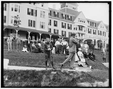 Final round for Stickney Cup, Graham driving, Mount Pleasant golf links, White Mountains, c1890-1901 Creator: Unknown
