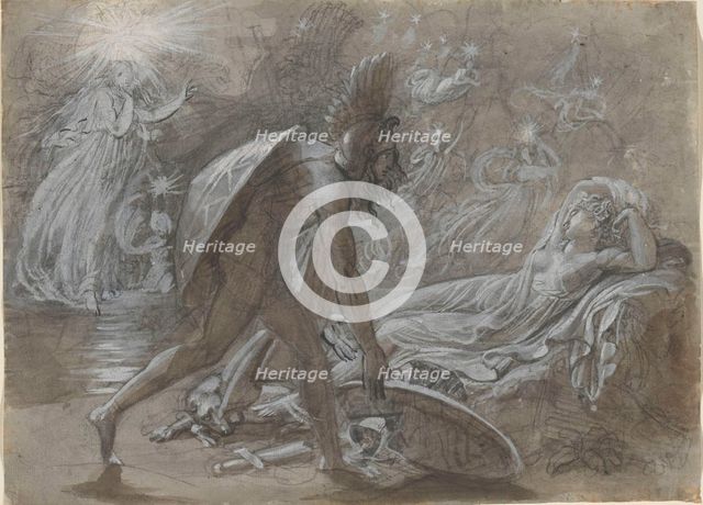Fingal Mourning Over the Body of Malvina, from Ossian's Berrathon, c. 1810. Creator: Girodet de Roucy-Trioson.
