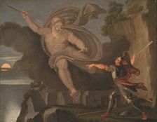 Fingal´s Battle with the Spirit of Loda;Fingal defeating Loda, the God of Sora, 1797. Creator: Asmus Jakob Carstens