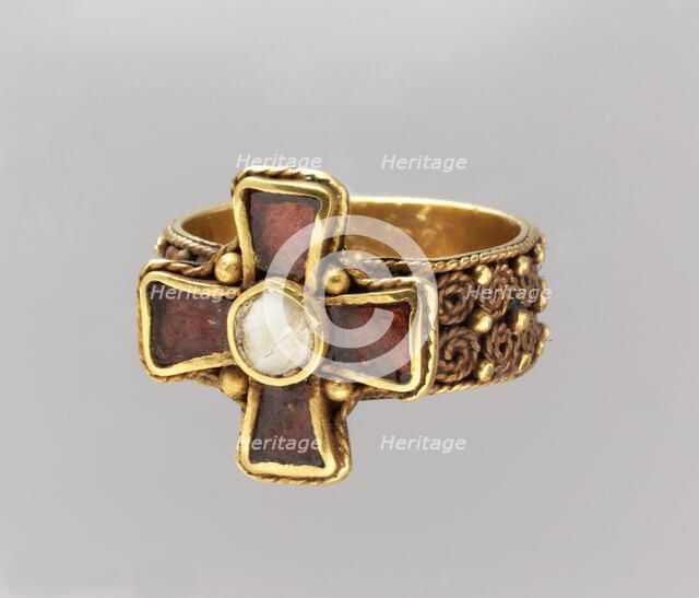 Finger Ring with a Cross, Frankish, 450-525. Creator: Unknown.
