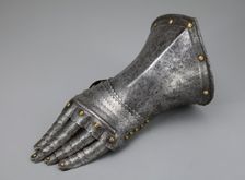Fingered Gauntlet for the Left Hand, Germany, 1575/1600 with later restoration. Creator: Unknown