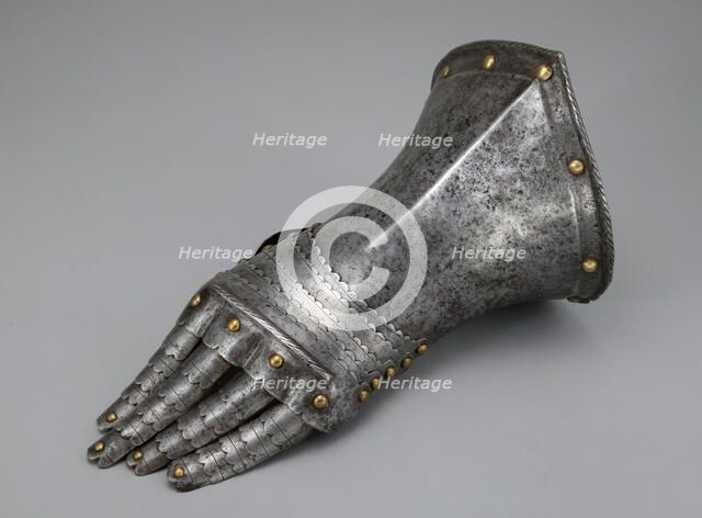 Fingered Gauntlet for the Left Hand, Germany, 1575/1600 with later restoration. Creator: Unknown.