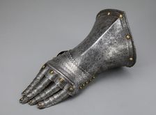Fingered Gauntlet for the Left Hand, Germany, 1575/1600 with later restoration. Creator: Unknown