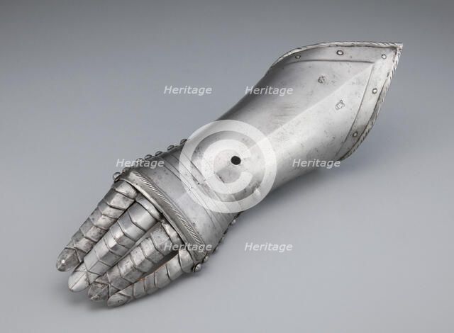 Fingered Gauntlet for the Left Hand, Nuremberg, c. 1575/1600. Creator: Unknown.