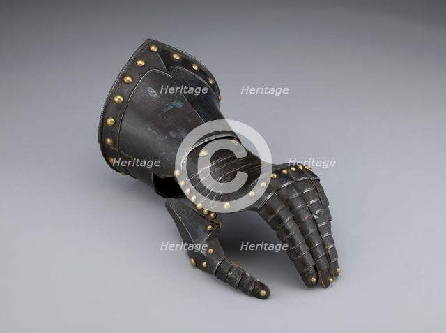 Fingered Gauntlet for the Left Hand, Nuremberg, c. 1600/20. Creator: Unknown.